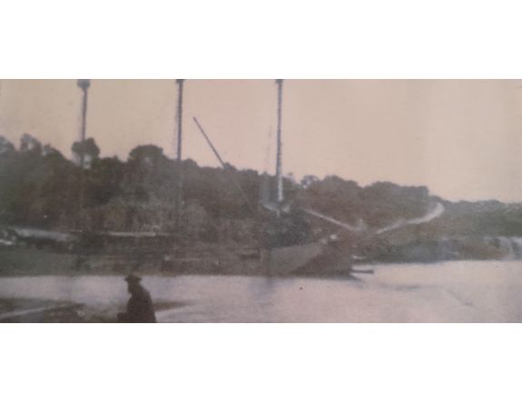 Ship on the river